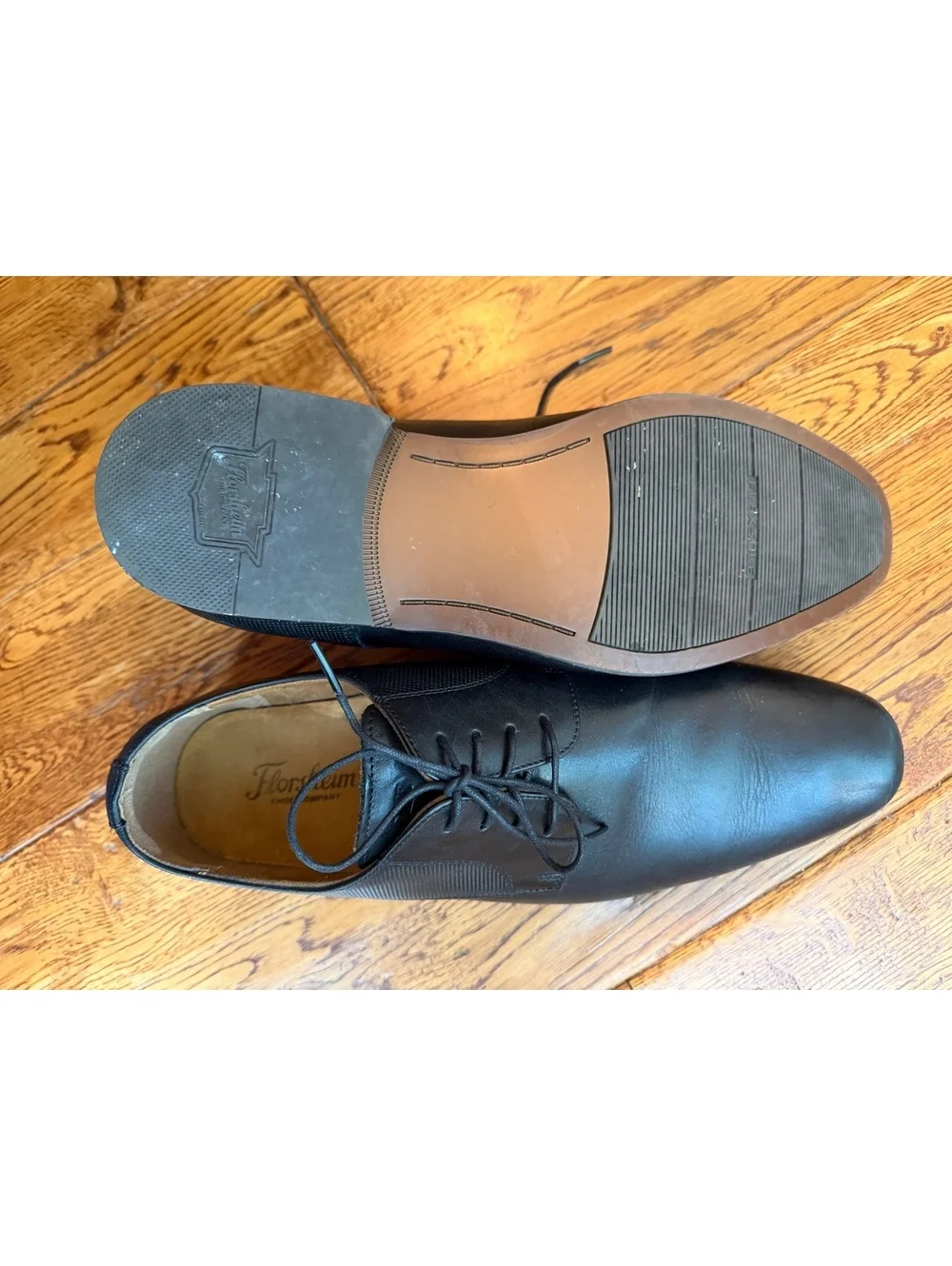 Florsheim Men’s Postino Black Leather Plain Toe Oxford Sz 9.5 Shoes Dress